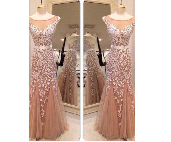 Applique Prom Dresses Long Prom Dress Applique Evening Dress