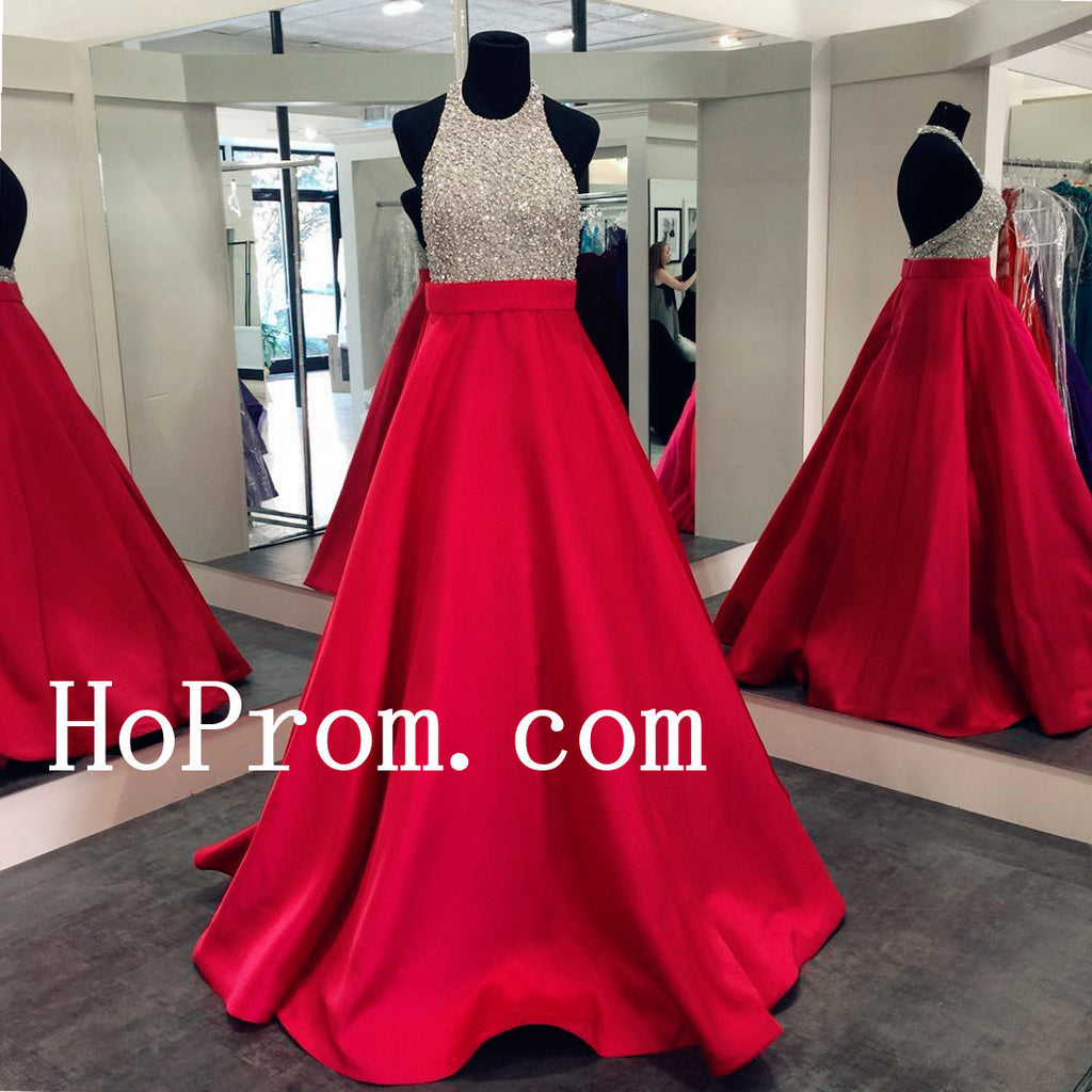 Long Red Prom Dresses,Sequin Prom Dress,Evening Dresses