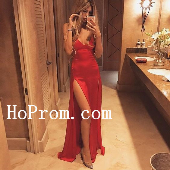 Spaghetti Straps Prom Dresses,Red Prom Dress,Evening Dresses