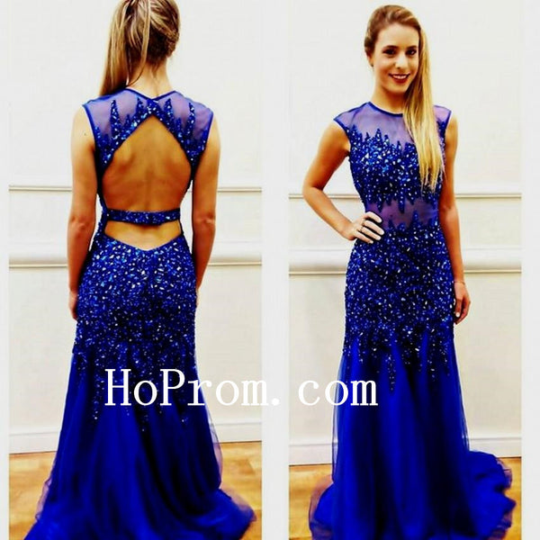 Beading Prom Dresses,Crystal Prom Dress,Long Evening Dress