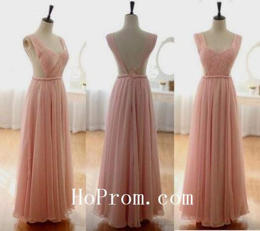 Long Prom Dresses,A-Line Prom Dress,Pink Evening Dresses