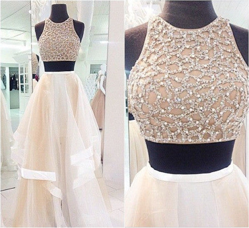 Prom Dresses Beading Prom Dress Two-piece Prom Dress Evening Dresses
