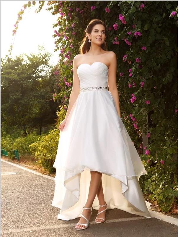 Princess Organza High Low Wedding Dresses,Beading Sleeveless Wedding D Hoprom Princess Organza High Low Wedding Dresses,Beading Sleeveless Wedding D Hoprom