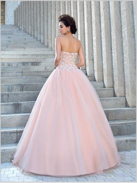 Satin Strapless Beading Sleeveless Wedding Dresses Ball Gown