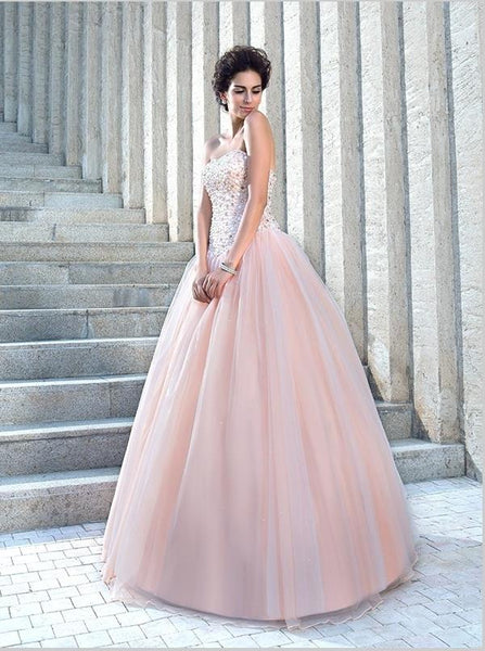 Satin Strapless Beading Sleeveless Wedding Dresses Ball Gown